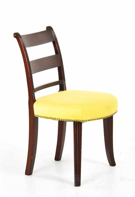 Appraisal: Baltimore Classical mahogany side chair circa reeded stiles with scroll