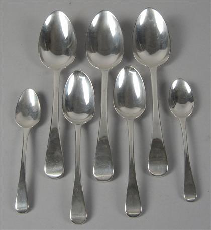 Appraisal: Group of Georgian sterling silver spoons london various dates and