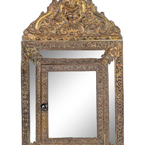 Appraisal: A Dutch Baroque Style Repouss d Brass Bride's Vanity Mirror