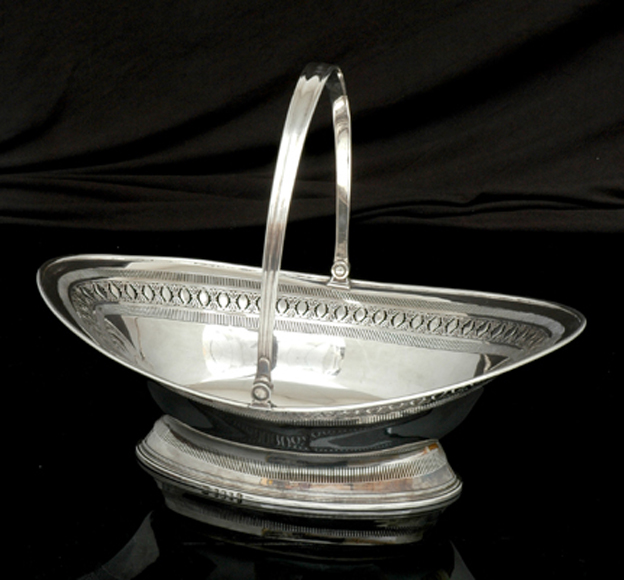 Appraisal: A GEORGE III STERLING SILVER CAKE BASKET Maker's mark Richard