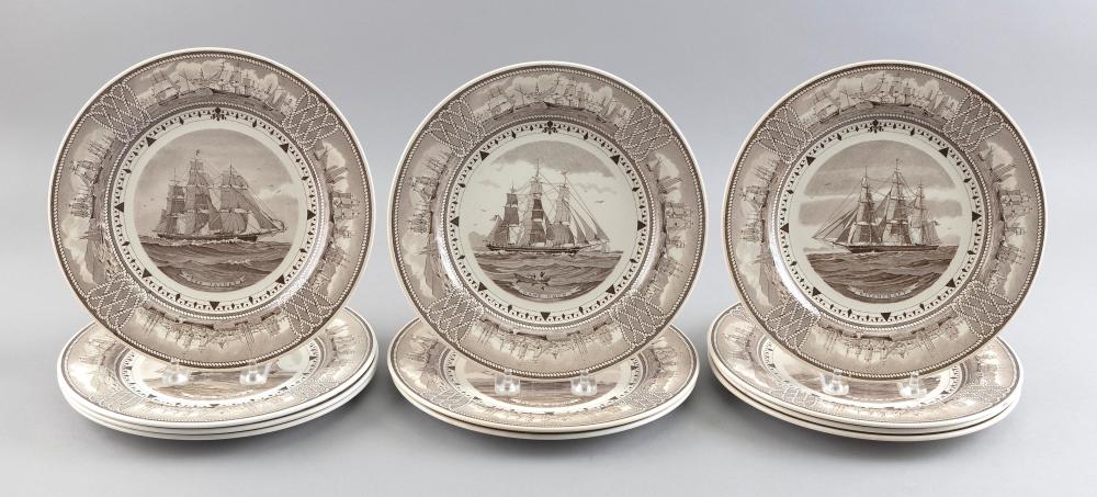 Appraisal: SET OF ELEVEN WEDGWOOD PLATES DEPICTING AMERICAN CLIPPER SHIPS TH