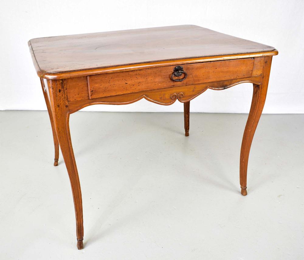 Appraisal: LOUIS XV PROVINCIAL STYLE WALNUT SIDE TABLE th Century The