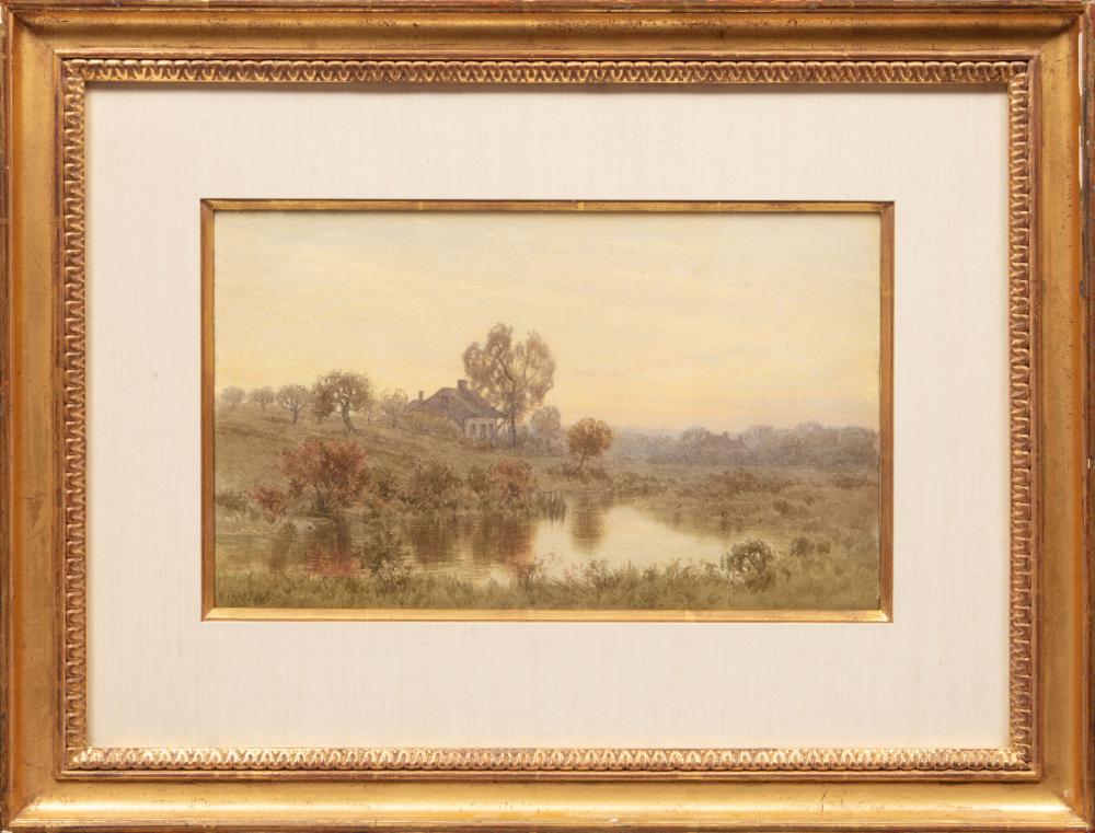 Appraisal: Henry Farrer British American - Landscape with Cottage watercolor on