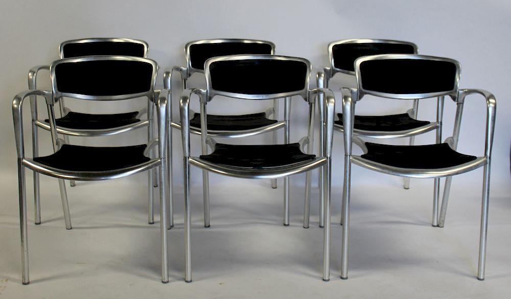 Appraisal: Set of Jorge Pensi Designed Toledo Metal Amat Stacking Chairs