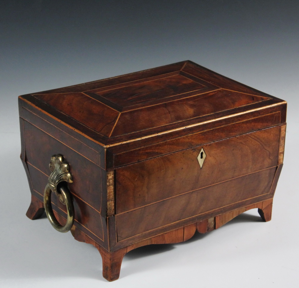 Appraisal: ENGLISH SEWING BOX - Regency Casket Form Sewing Box circa