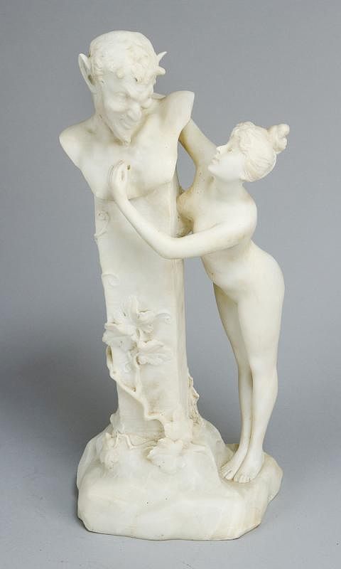 Appraisal: Austrian alabaster Sculpture Austrian alabaster Sculpture showing a naked girl