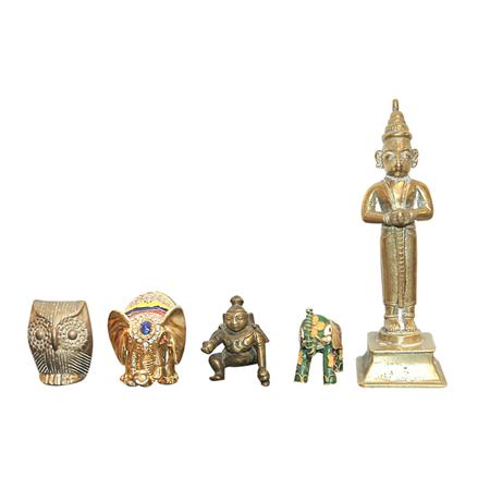 Appraisal: Group of Asian Metal and Enamel Figures and Figural Groups