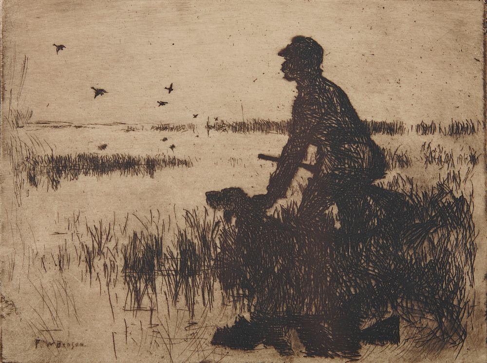 Appraisal: FRANK WESTON BENSON American - Duck Hunter etching plate x