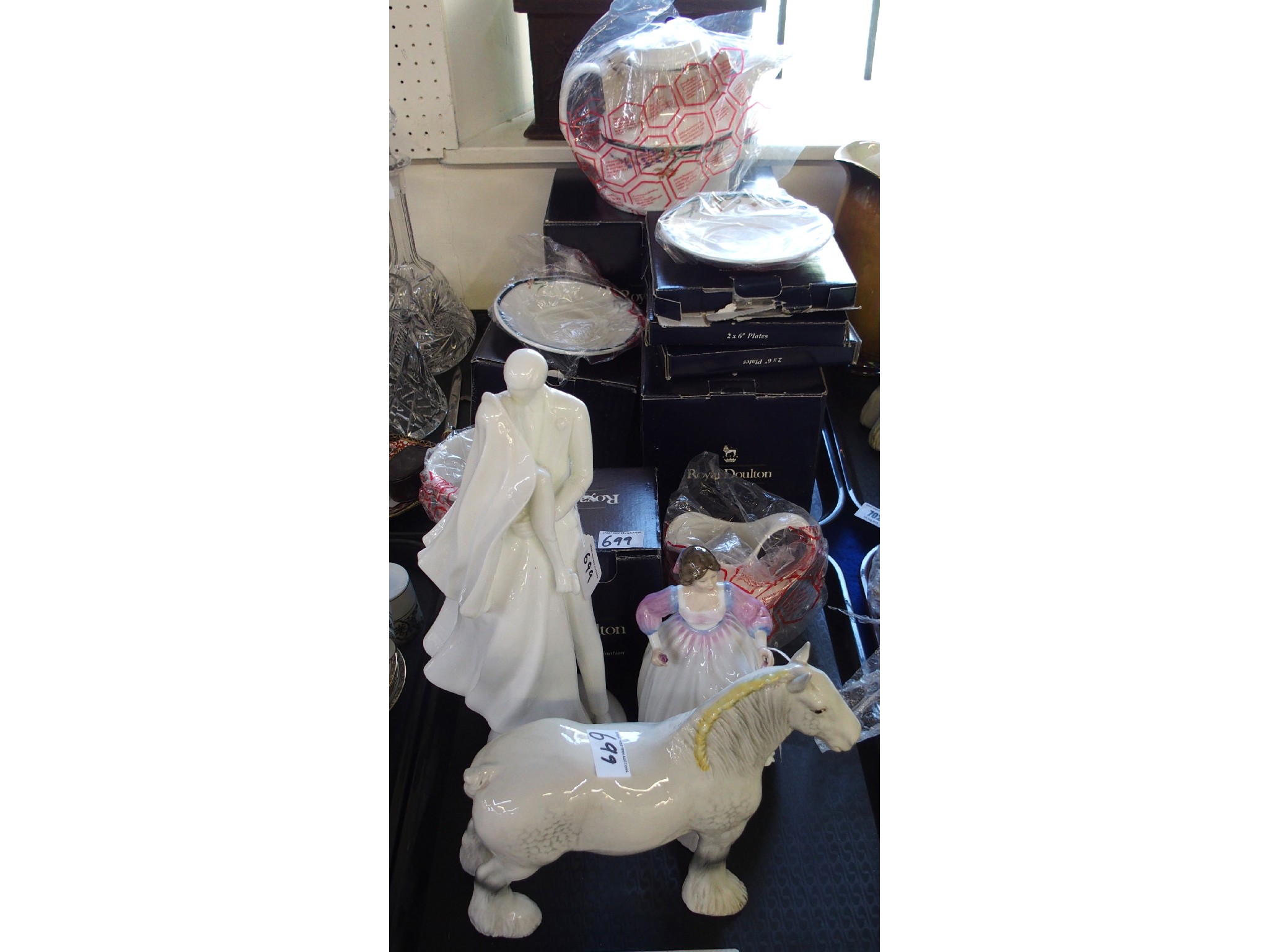 Appraisal: Two trays comprising Beswick horse Royal Doulton Ashley figure Royal