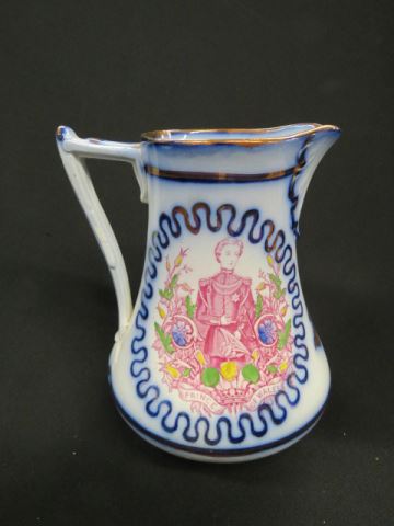 Appraisal: Early Flow Blue Ironstone Pitcher Prince of Wales excellent