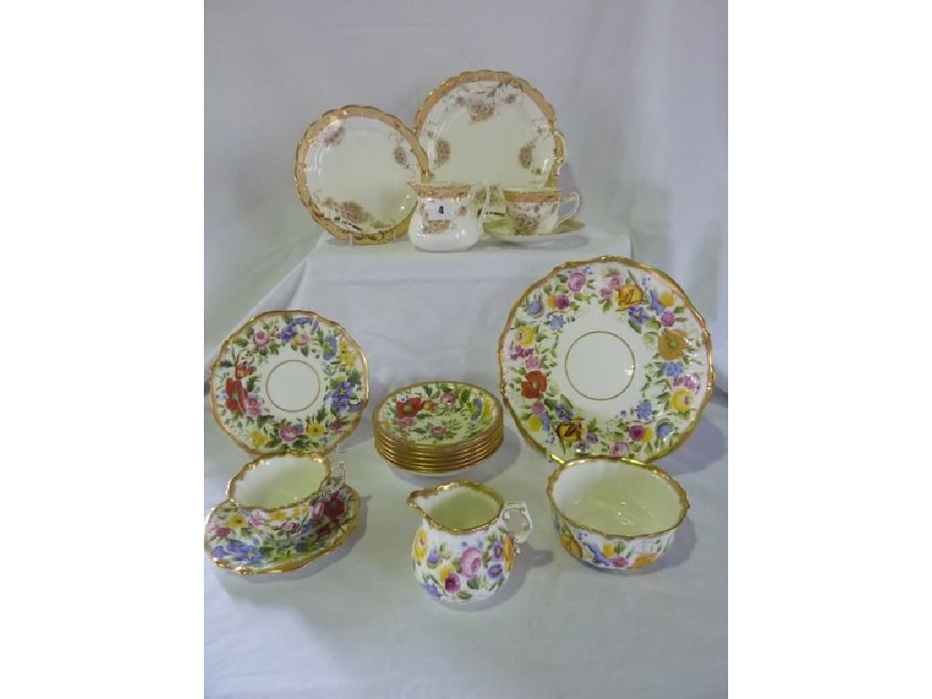 Appraisal: A selection of Hammersley teawares decorated with flowers comprising five