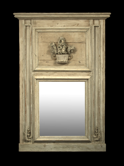 Appraisal: Tall Scandinavian Carved and White-Painted Wood Overmantel Mirror fourth quarter