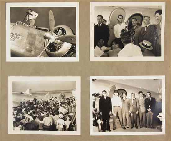 Appraisal: AVIATION HUGHES HOWARD A photo album of Howard Hughes' Around-the-World