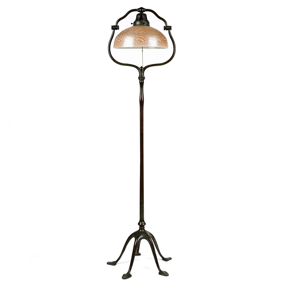 Appraisal: Tiffany Five Footed Bronze Floor Lamp w Tiffany Shade Tiffany