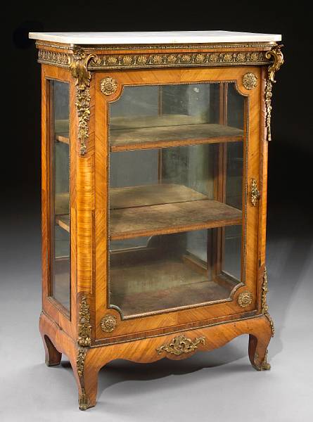 Appraisal: A Napoleon III gilt bronze mounted kingwood vitrine third quarter