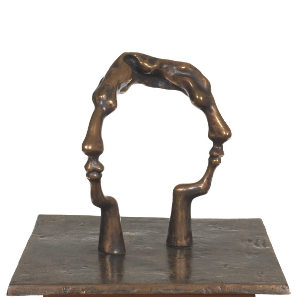 Appraisal: MALCOLM WOODWARD BRITISH - face x bronze base x wooden