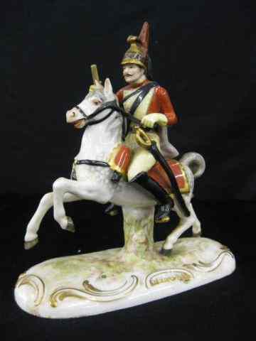 Appraisal: Dresden Porcelain Figurine of an Officeron horseback crossed swords mark