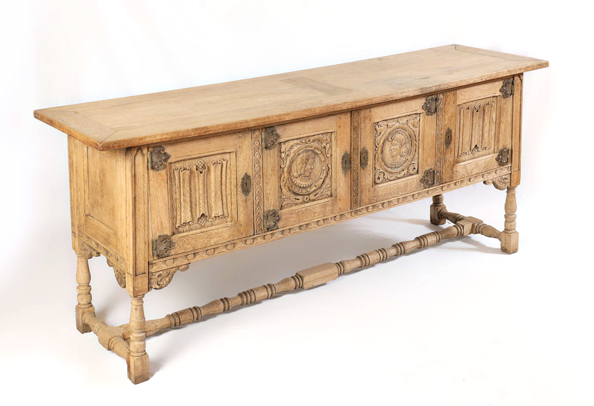 Appraisal: EARLY TH CENTURY WILLIAM FRENCH CARVED SIDEBOARD In the French