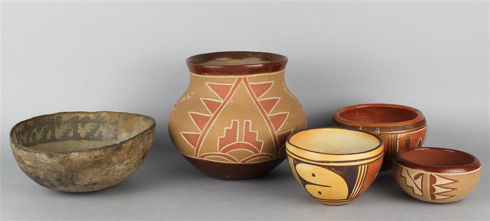 Appraisal: LOT OF NATIVE AMERICAN POTTERY PREHISTORIC AND CONTEMPORARY FORMS all