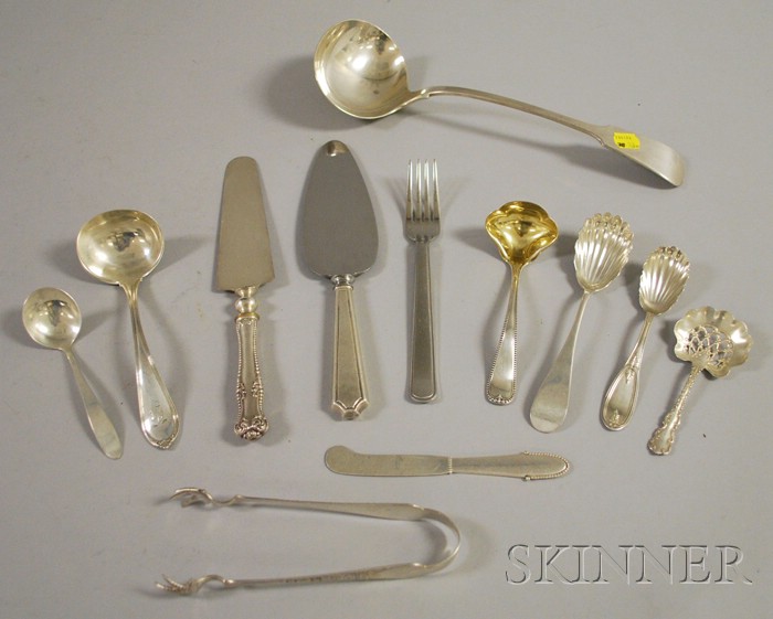 Appraisal: Small Group of Sterling Silver Plated and Other Flatware including