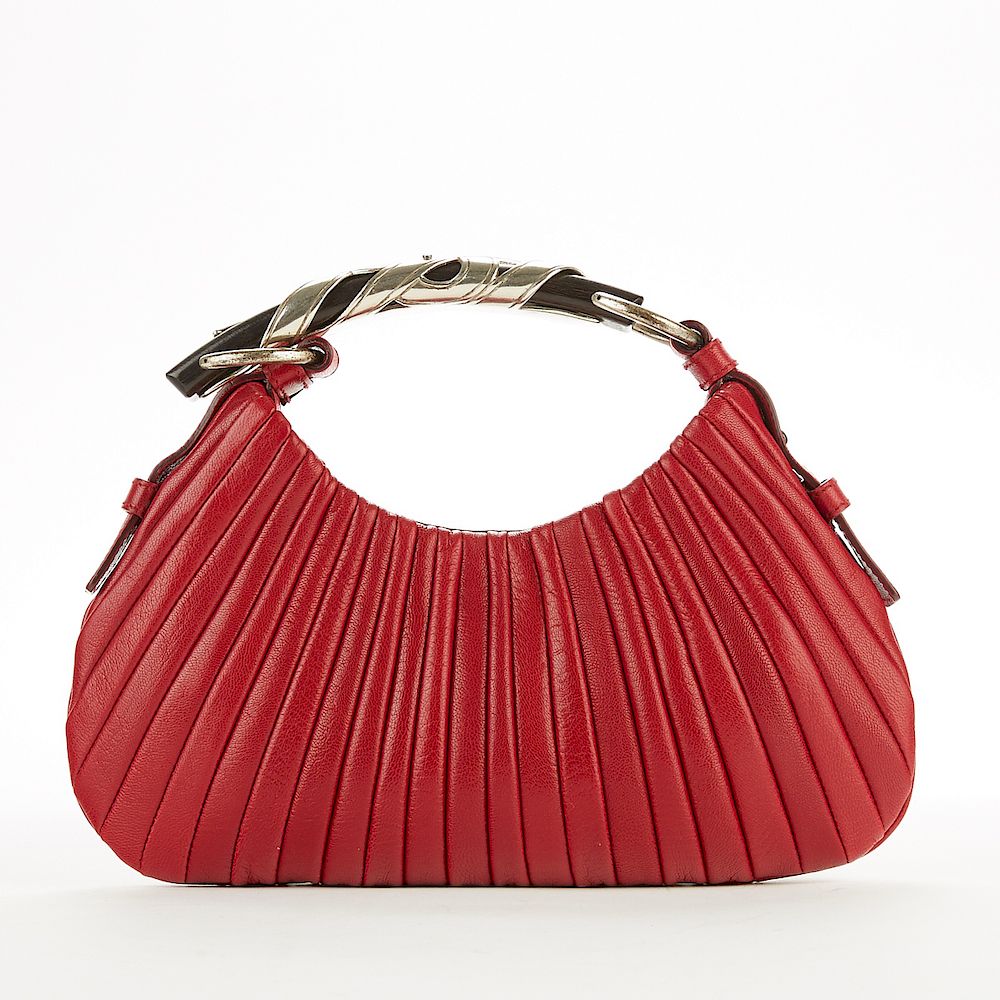 Appraisal: Yves St Laurent Red Handbag Purse Yves St Laurent France