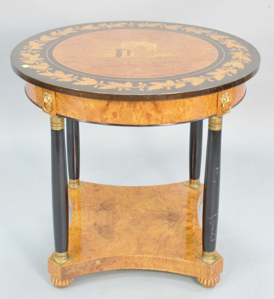 Appraisal: Armando Rho Italian inlaid center round table having inlaid top