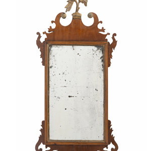 Appraisal: A Chippendale Carved and Parcel Gilt Mahogany Looking Glass Likely