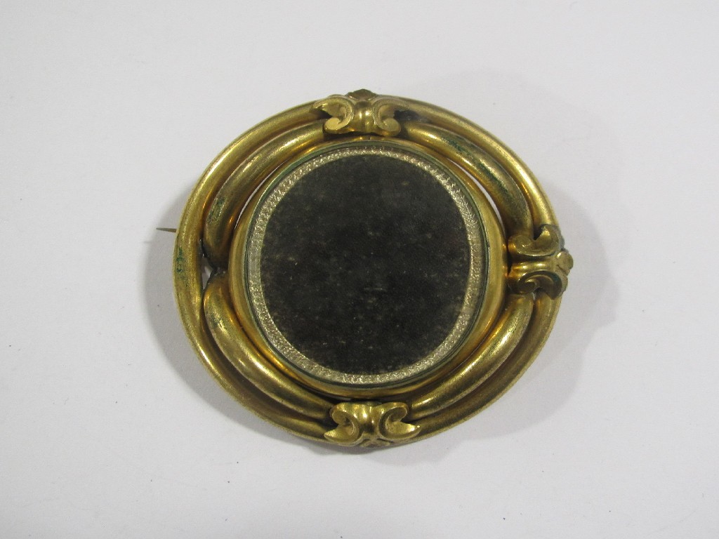 Appraisal: Victorian pinchbeck revolving hair panel mourning brooch