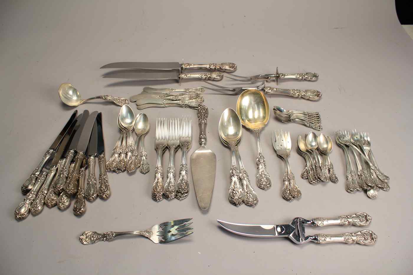 Appraisal: REED BARTON STERLING SILVER PARTIAL FLATWARE SETIn the Francis I''