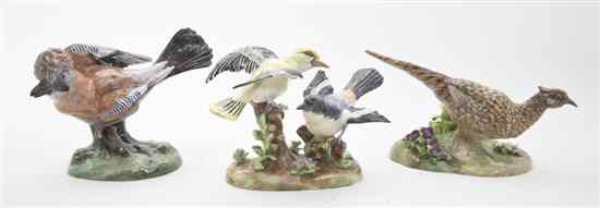 Appraisal: Three Crown Staffordshire Porcelain Figures of Birds J T Jones