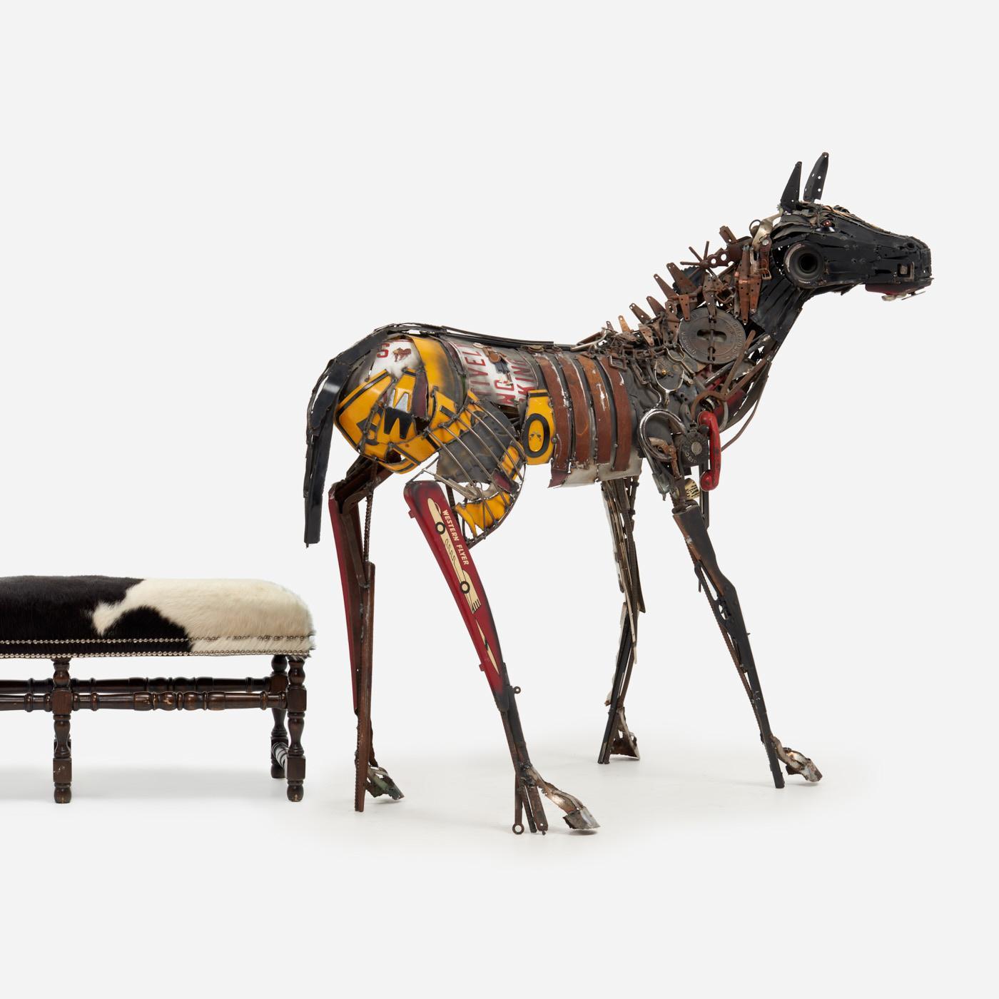 Appraisal: GUINOTTE WISE KIND-EYED COLT WELDED SCULPTURE Guinotte Wise Kansas contemporary