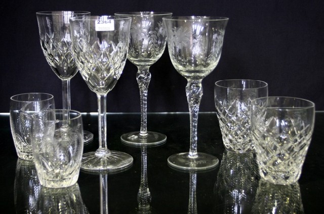 Appraisal: Quantity of cut crystal wine glasses and tumblers