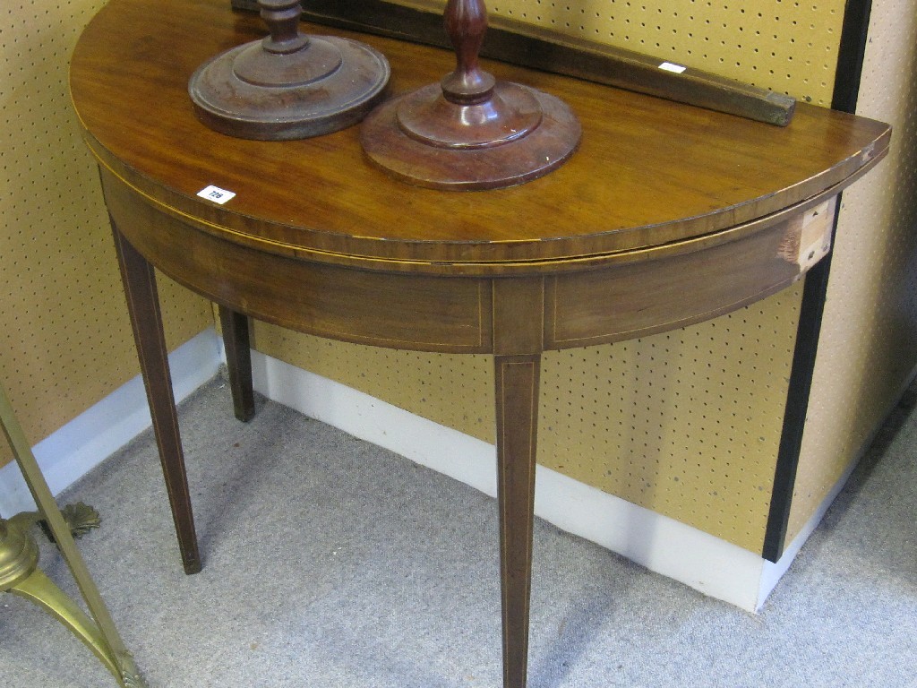 Appraisal: Georgian mahogany foldover card table def