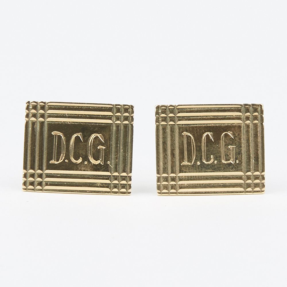 Appraisal: Pair of D C G K Gold Cufflinks Pair of