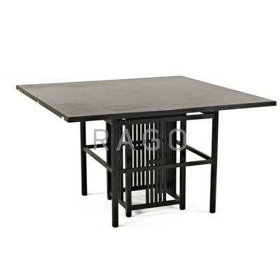 Appraisal: STYLE OF CHARLES RENNIE MACKINTOSH Ebonized oak dining table s