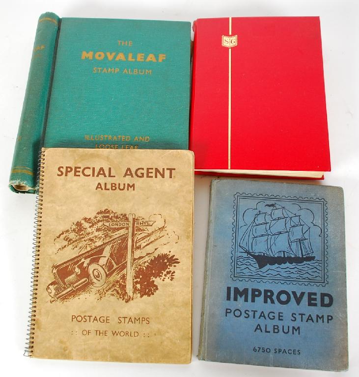 Appraisal: THE MOVALEAF STAMP' ALBUM with mainly twentieth century World Stamps