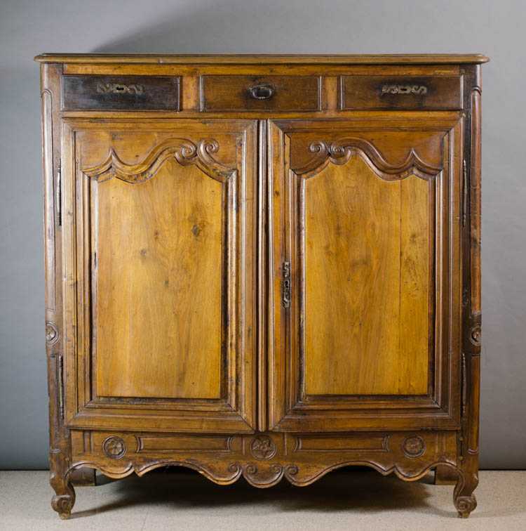 Appraisal: LOUIS XV PERIOD WALNUT SIDE CABINET French th century elements