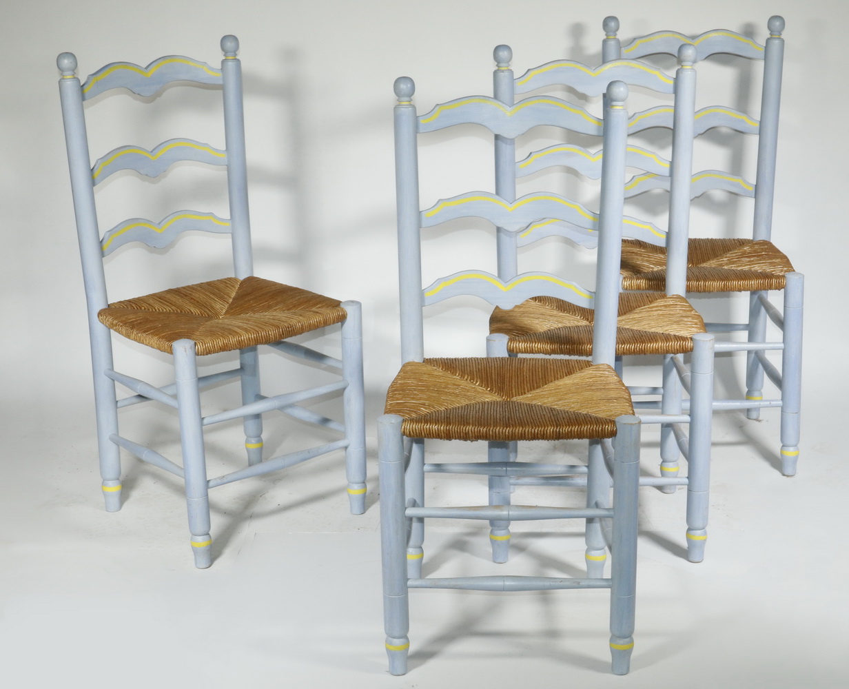 Appraisal: CONTEMPORARY COTTAGE STYLE CHAIRS Set of contemporary cottage style ladder