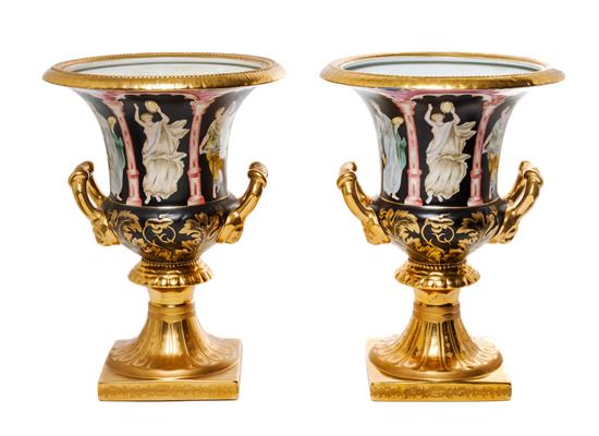 Appraisal: Sale Lot A Pair of Russian Porcelain Urns gardner circa