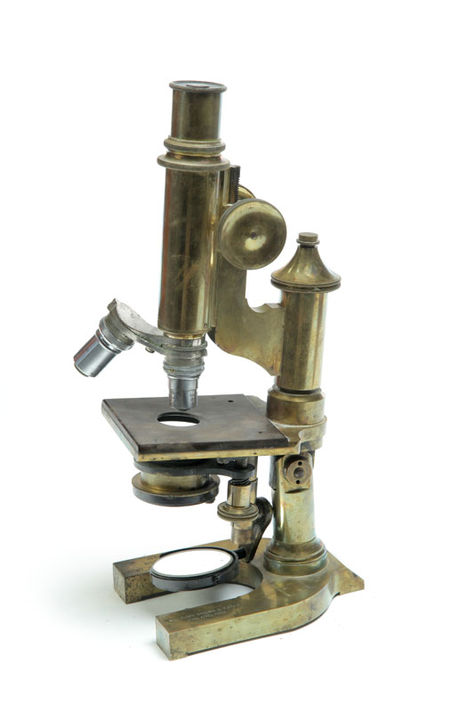 Appraisal: CASED COMPOUND MONOCULAR MICROSCOPE England early th century wood and