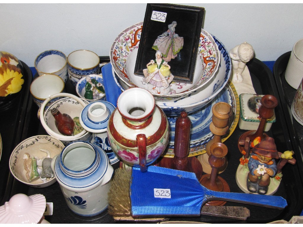 Appraisal: Tray lot of assorted ceramics etc to include Hummel figure