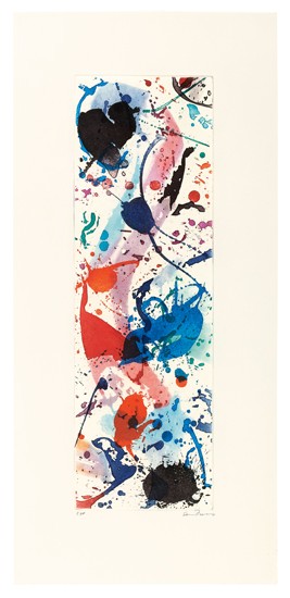 Appraisal: SAM FRANCIS Untitled Color aquatint on Somerset Textured paper x