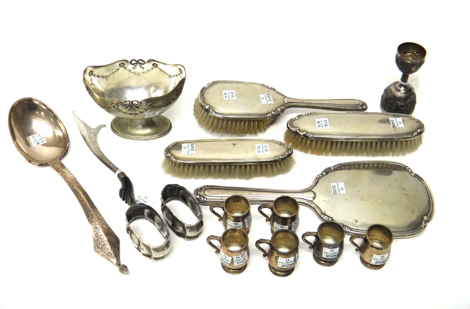 Appraisal: Foreign wares comprising a lady's four piece dressing set comprising