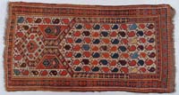 Appraisal: COLORFUL ANTIQUE CAUCASIAN SCATTER RUG First quarter of th century