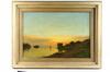 Appraisal: OOC - American Luminous Shore Scene with boat unsigned ca