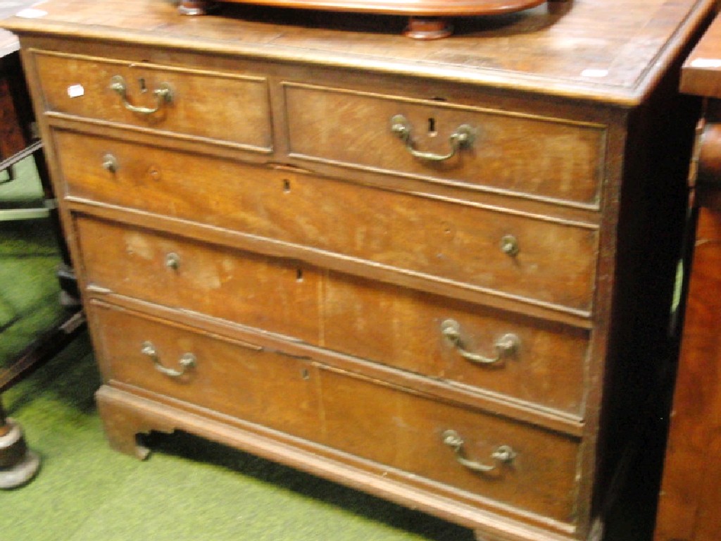 Appraisal: A George III mahogany chest of two short and three