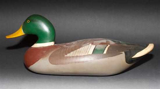 Appraisal: R Madison Mitchell carved and painted wood duck decoy inscribed