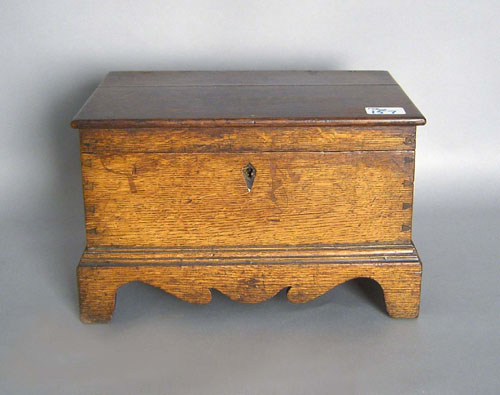 Appraisal: English oak miniature blanket chest ca h w