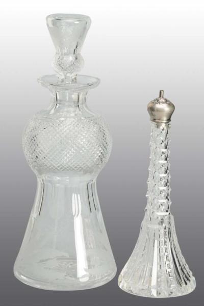 Appraisal: Lot of Cut Glass Pieces Description Includes one bottle with