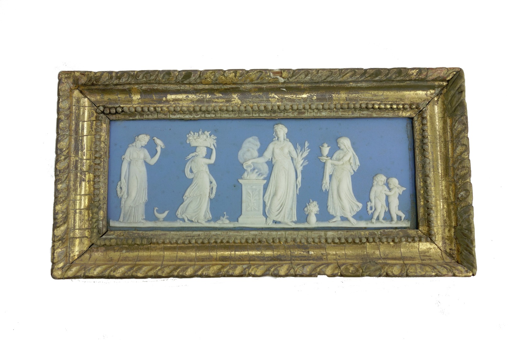 Appraisal: A Wedgwood blue jasper panel th century decorated with classical